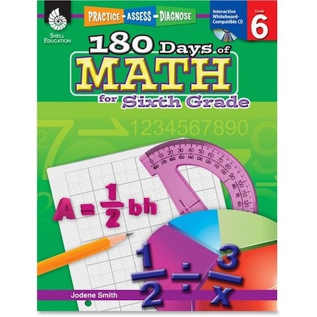 Shell Education Teacher Created Materials Teachers Aid Book, 180 Days of Math, GR 6 SHL50802